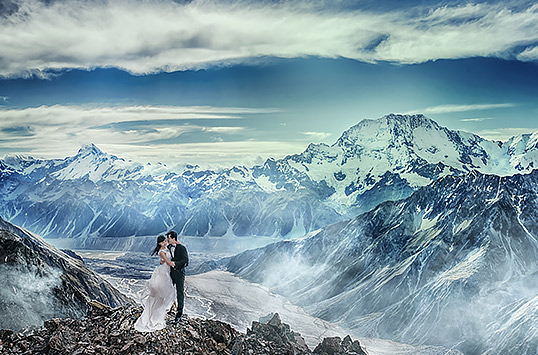库克山，新西兰第一高峰婚纱
